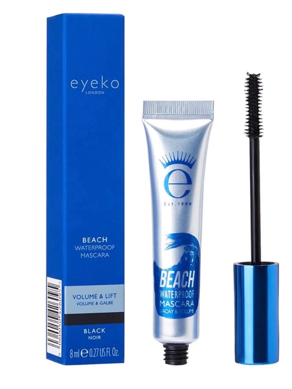 Eyeko Beach Waterproof Mascara - Blue & Black Packaging